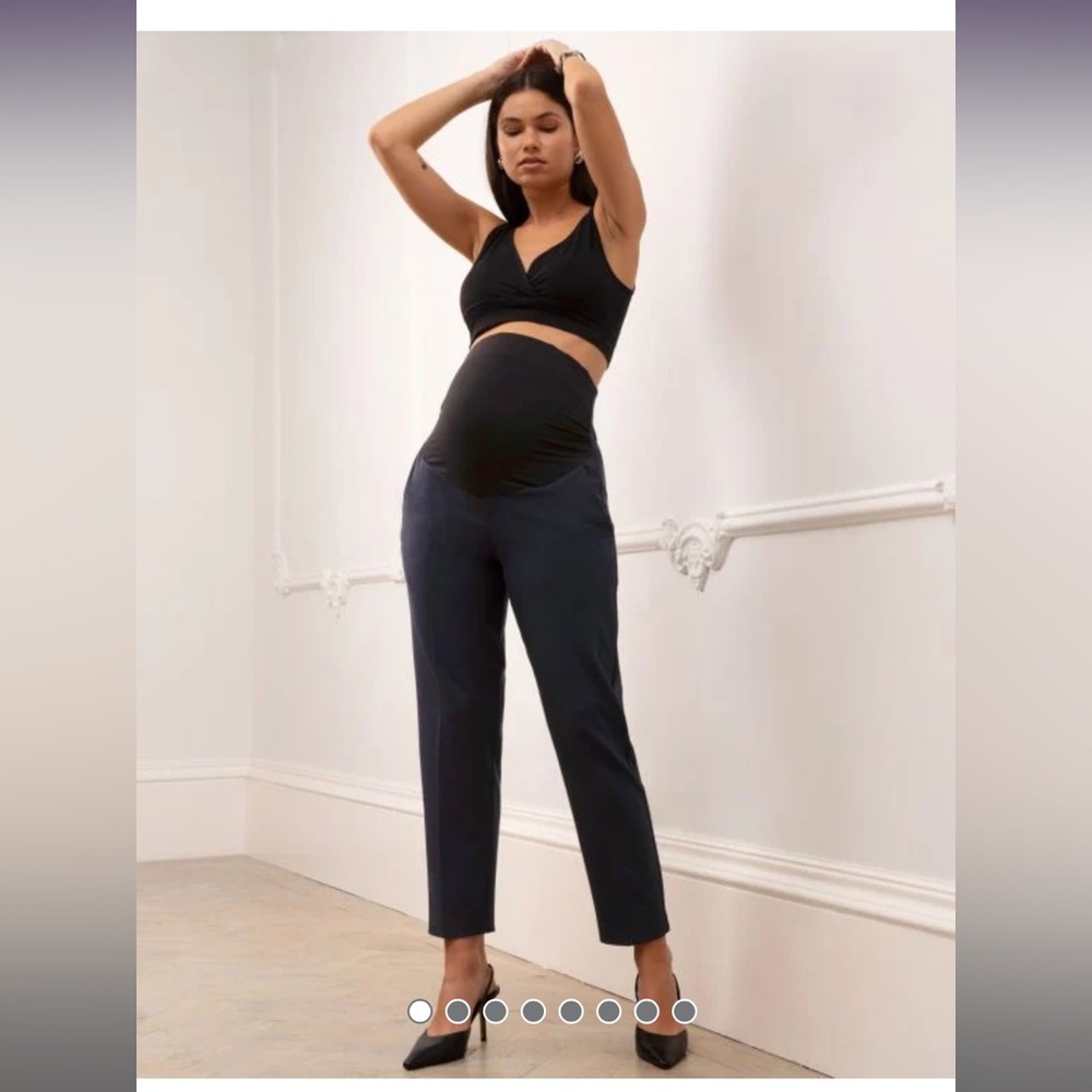 Seraphine Tapered Navy Maternity Pants Size 8 Navy Blue